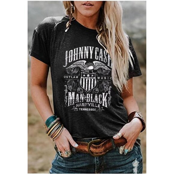 Western Rodeo T-Shirt Women Cotton Short Sleeve Casual Graphic Tee Tops - Picture 3 of 3